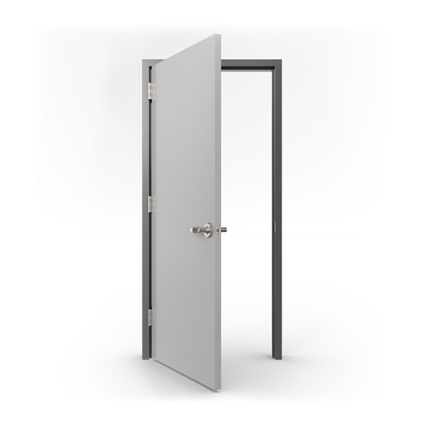 Hollow metal fire rated door and frame